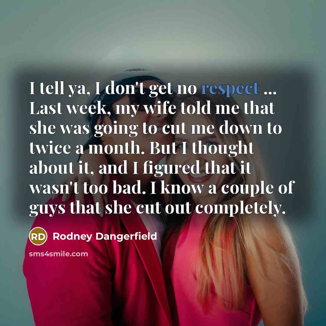 “I tell ya, I don't get no respect ... Last…” quote by Rodney Dangerfield
