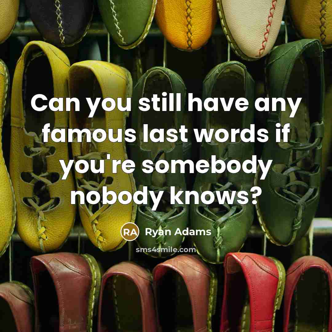 “Can you still have any famous last words if you're…” quote by Ryan Adams