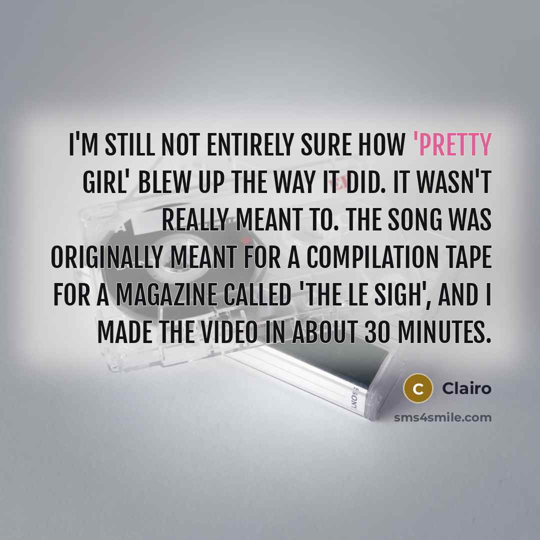 “I'm still not entirely sure how 'Pretty Girl' blew up…” quote by Clairo
