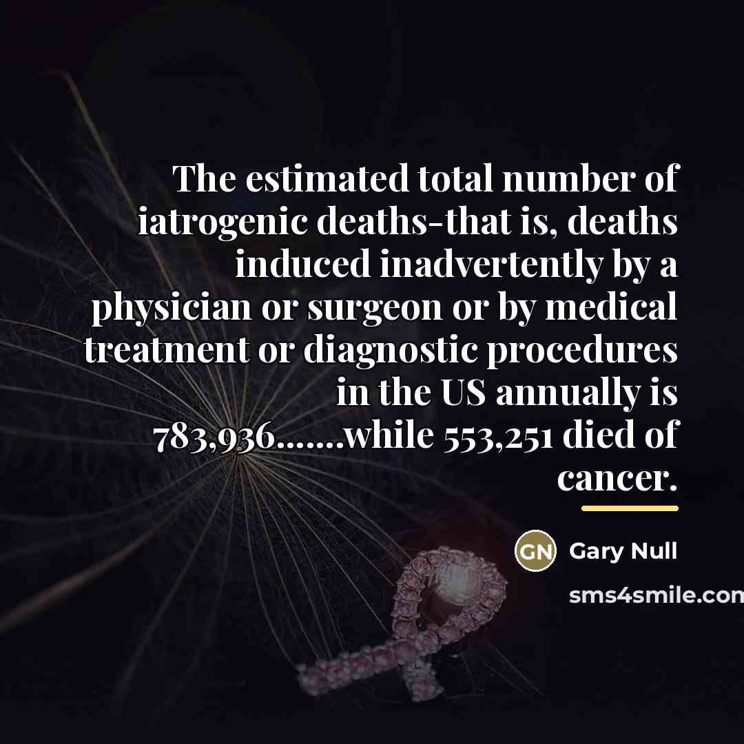 “The estimated total number of iatrogenic deaths-that is, deaths induced…” quote by Gary Null