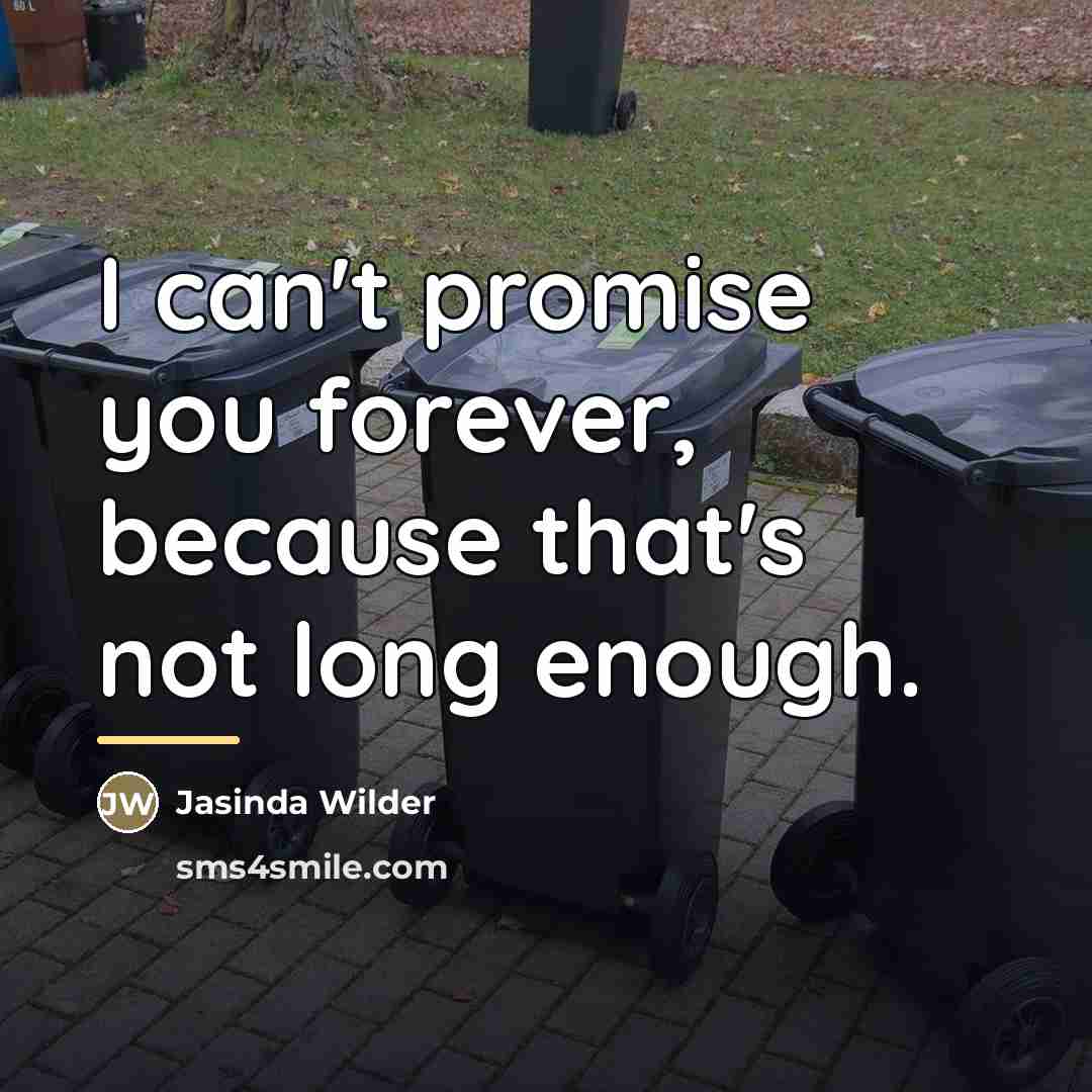 “I can't promise you forever, because that's not long enough.…” quote by Jasinda Wilder