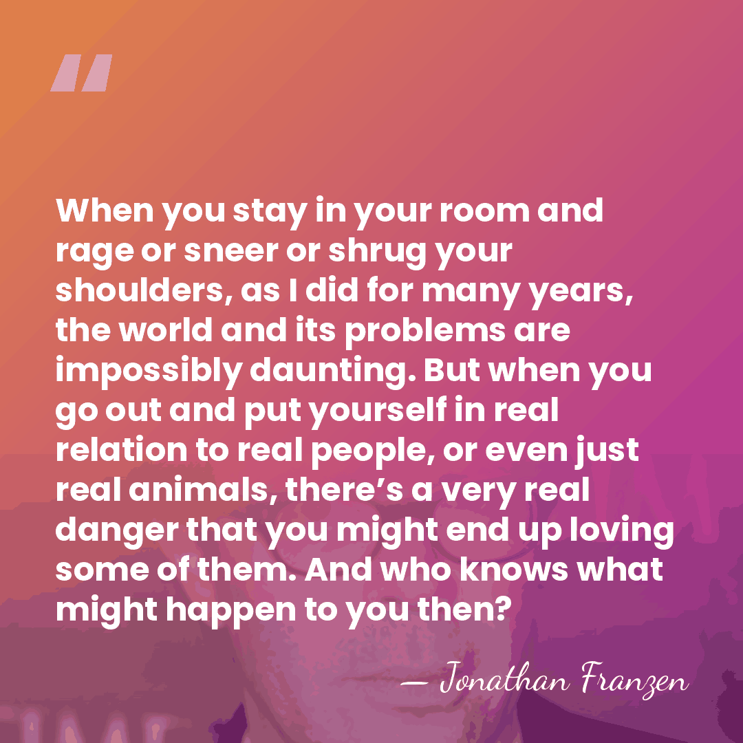 When you stay in your room and rage or sneer or shrug&hellip; - Jonathan Franzen