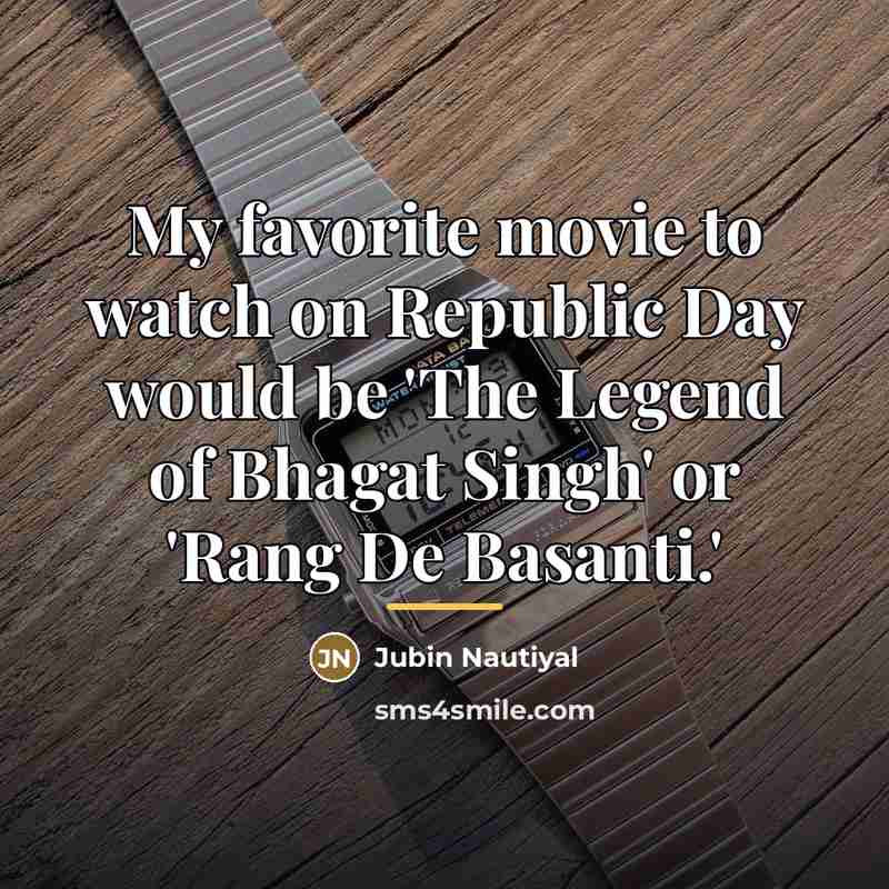 “My favorite movie to watch on Republic Day would be…” quote by Jubin Nautiyal