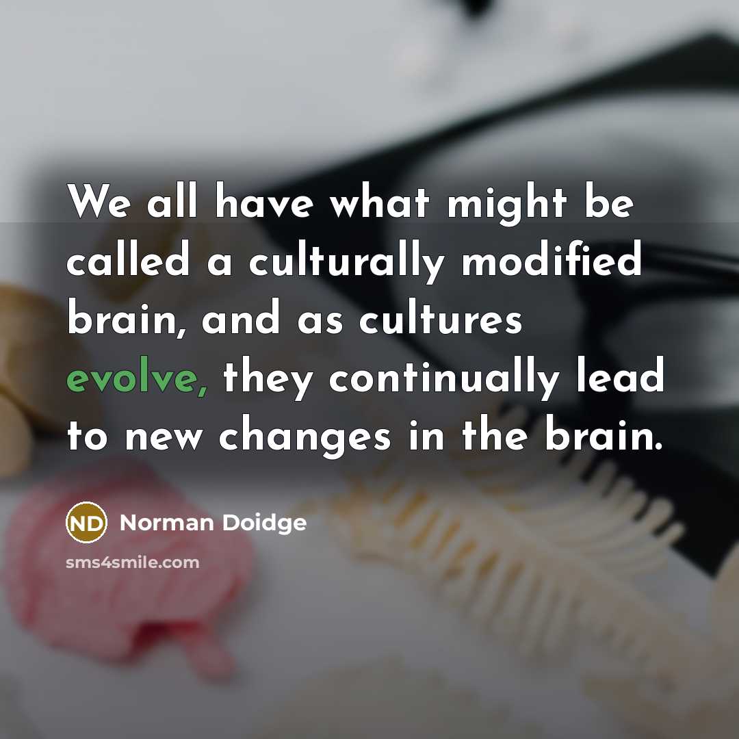 “We all have what might be called a culturally modified…” quote by Norman Doidge
