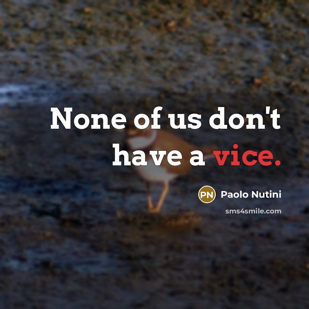 “None of us don't have a vice.…” quote by Paolo Nutini