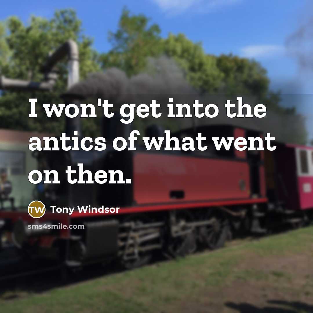“I won't get into the antics of what went on…” quote by Tony Windsor