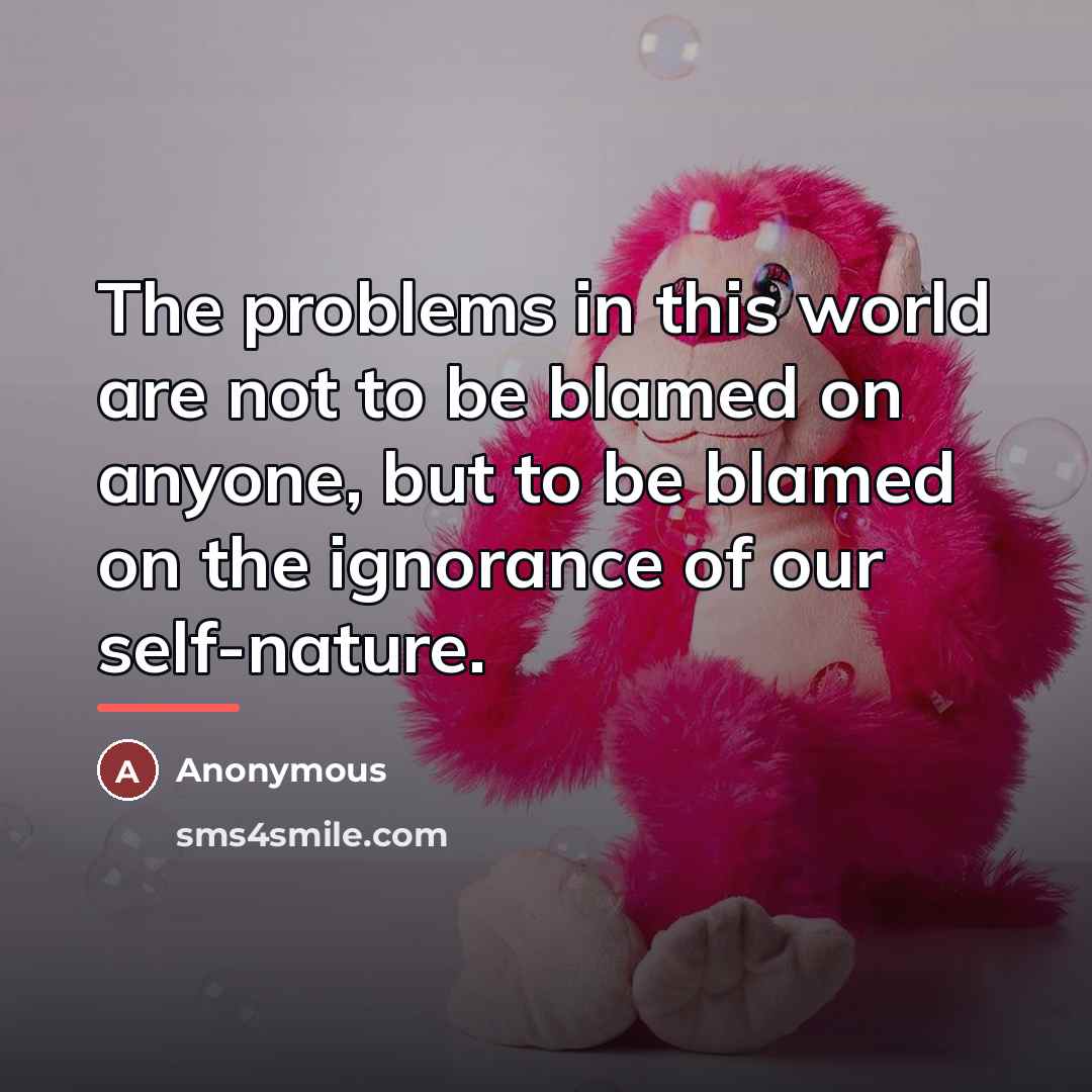 “The problems in this world are not to be blamed…” quote by Anonymous