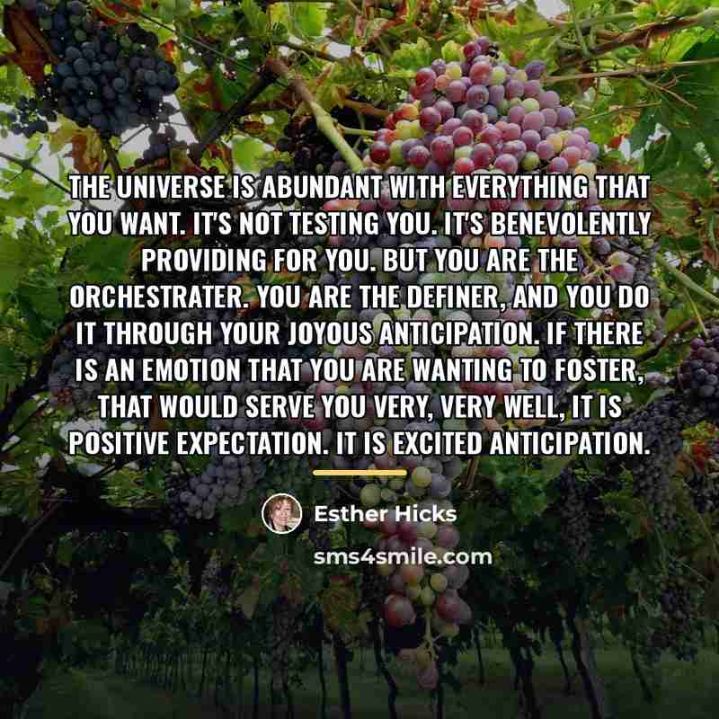 “The Universe is abundant with everything that you want. It's…” quote by Esther Hicks