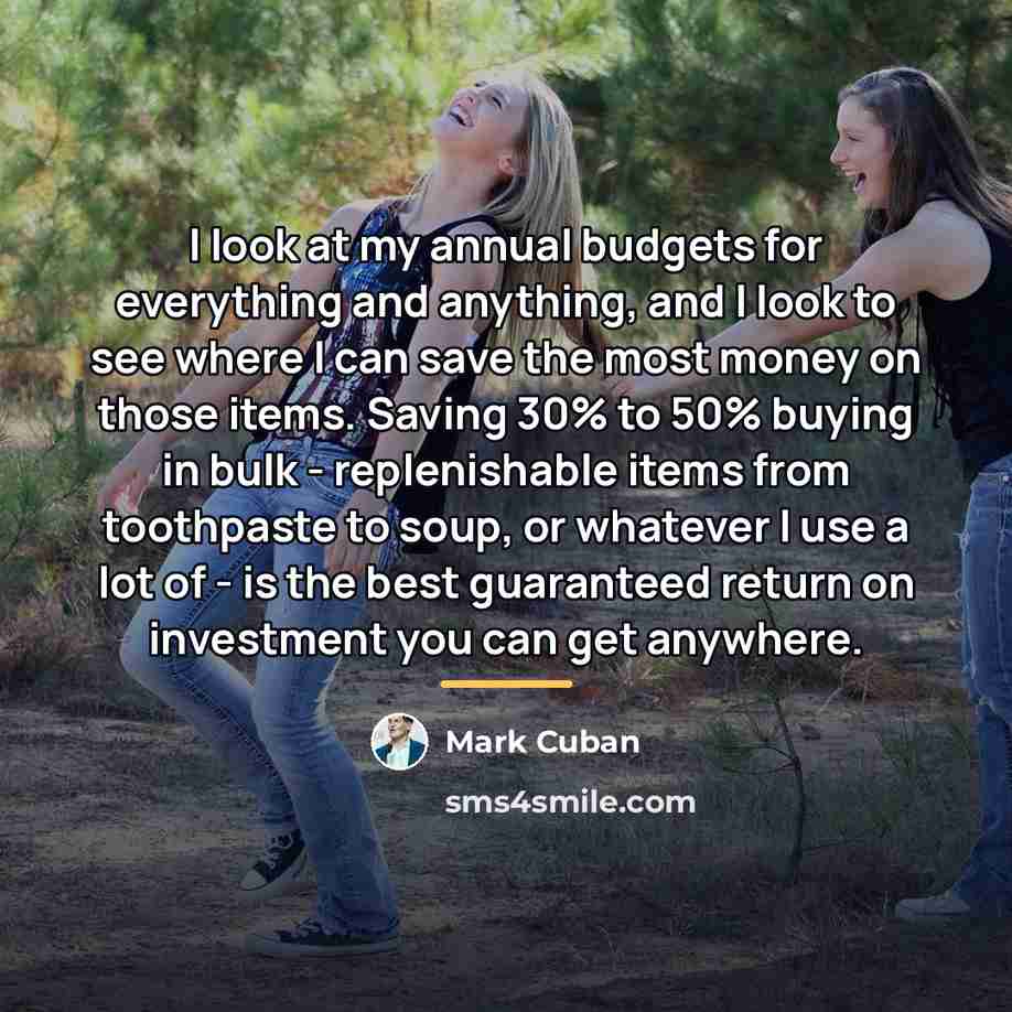 “I look at my annual budgets for everything and anything,…” quote by Mark Cuban