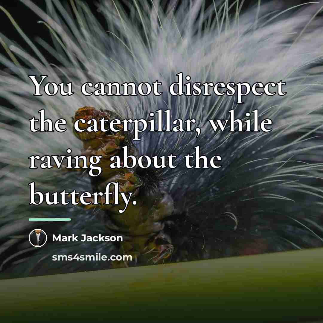 “You cannot disrespect the caterpillar, while raving about the butterfly.…” quote by Mark Jackson