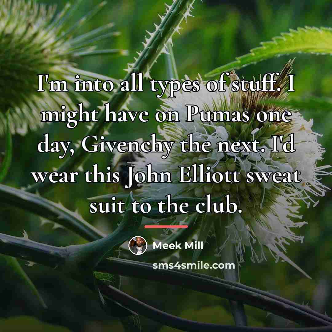 “I'm into all types of stuff. I might have on…” quote by Meek Mill