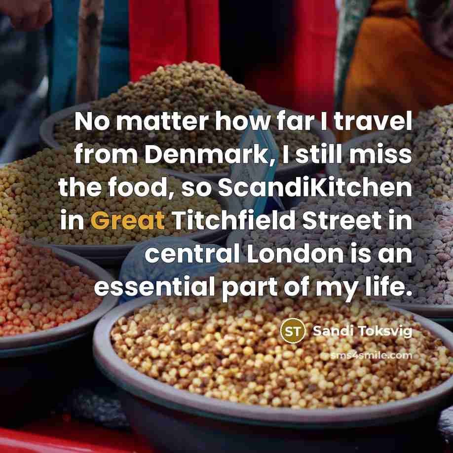 “No matter how far I travel from Denmark, I still…” quote by Sandi Toksvig