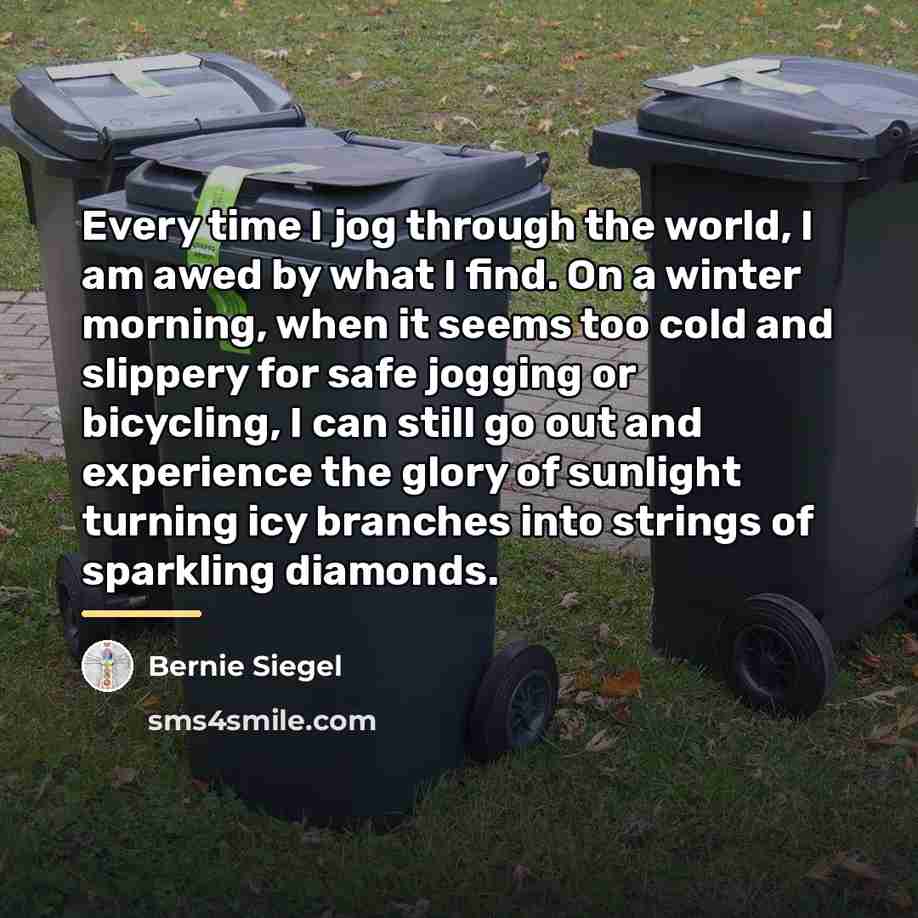 “Every time I jog through the world, I am awed…” quote by Bernie Siegel