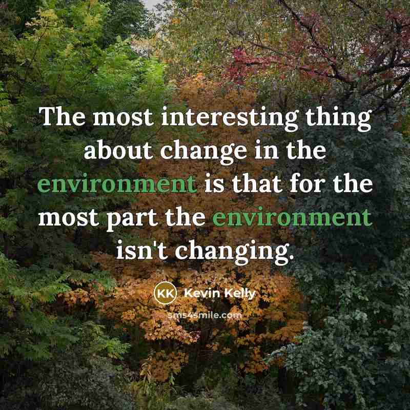 “The most interesting thing about change in the environment is…” quote by Kevin Kelly