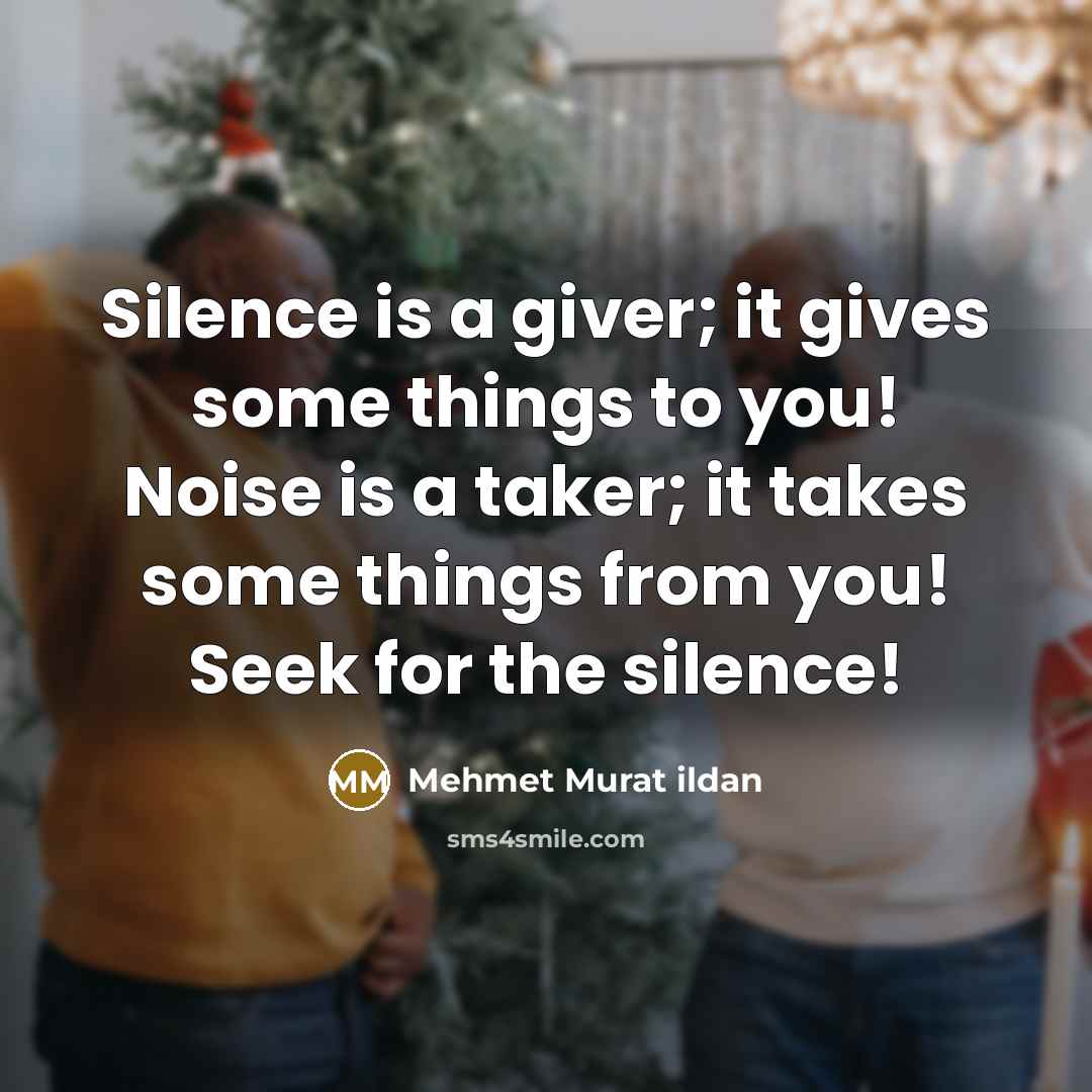 “Silence is a giver; it gives some things to you!…” quote by Mehmet Murat Ildan