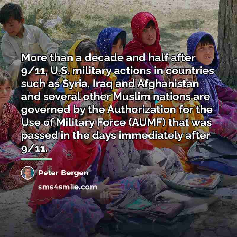 “More than a decade and half after 9/11, U.S. military…” quote by Peter Bergen