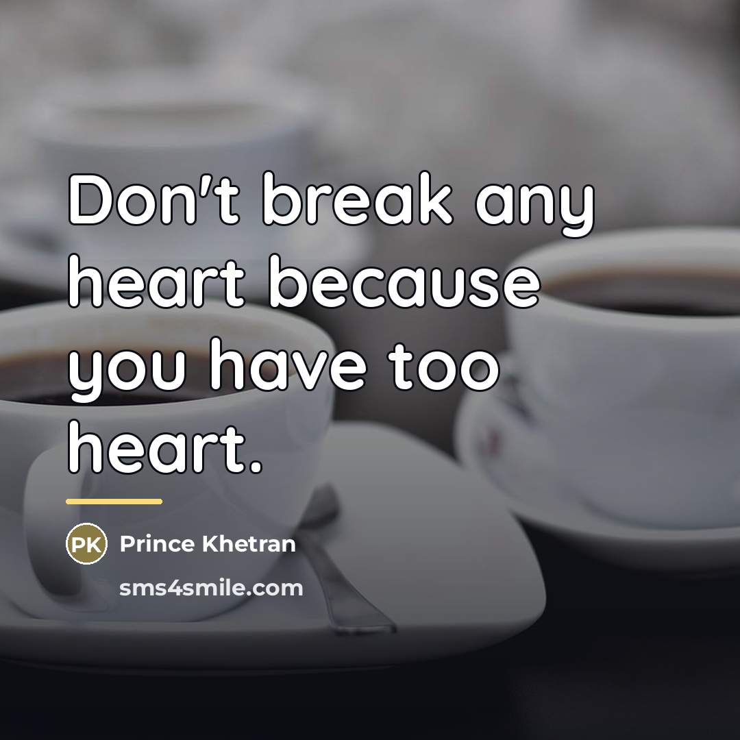 “Don't break any heart because you have too heart.…” quote by Prince Khetran