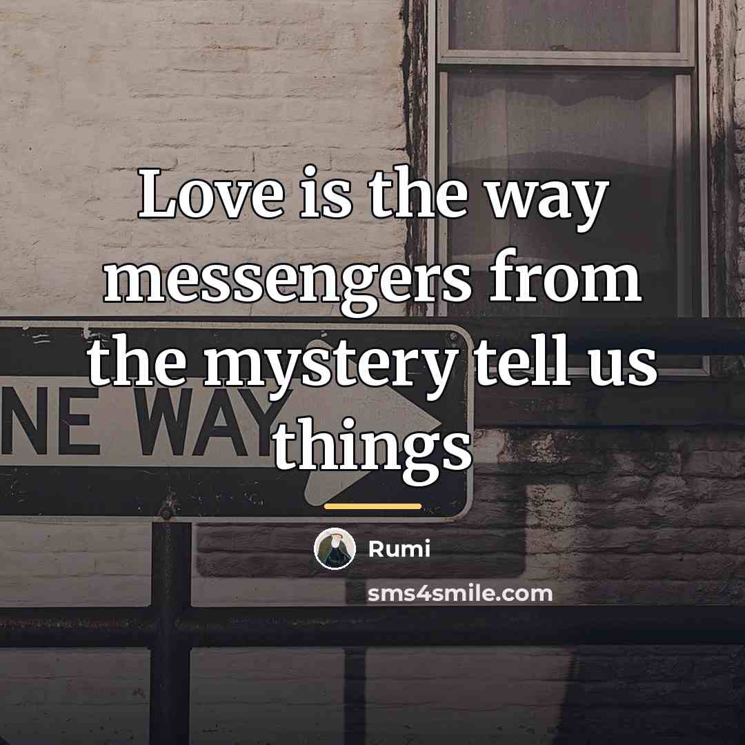 “Love is the way messengers from the mystery tell us…” quote by Rumi