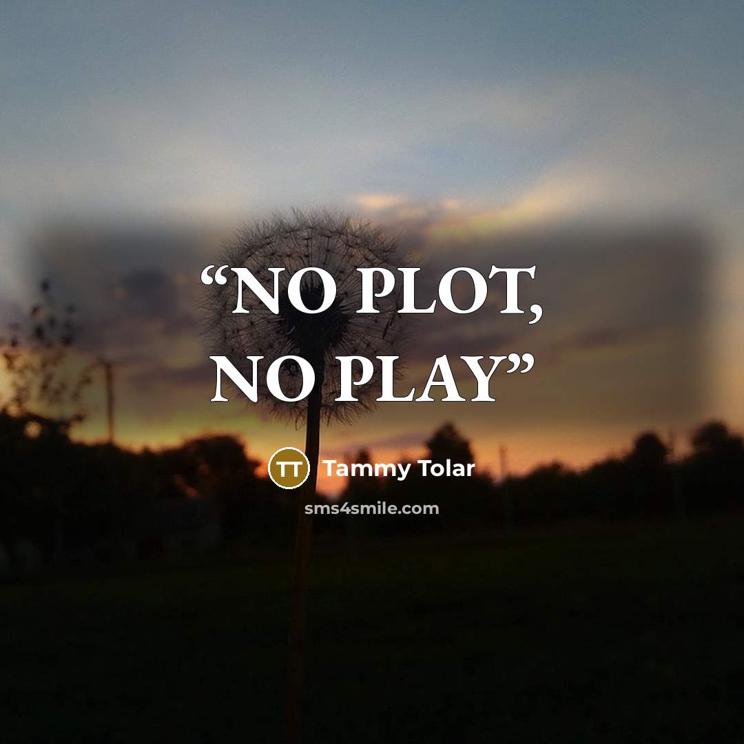 “NO PLOT, NO PLAY” quote by Tammy Tolar