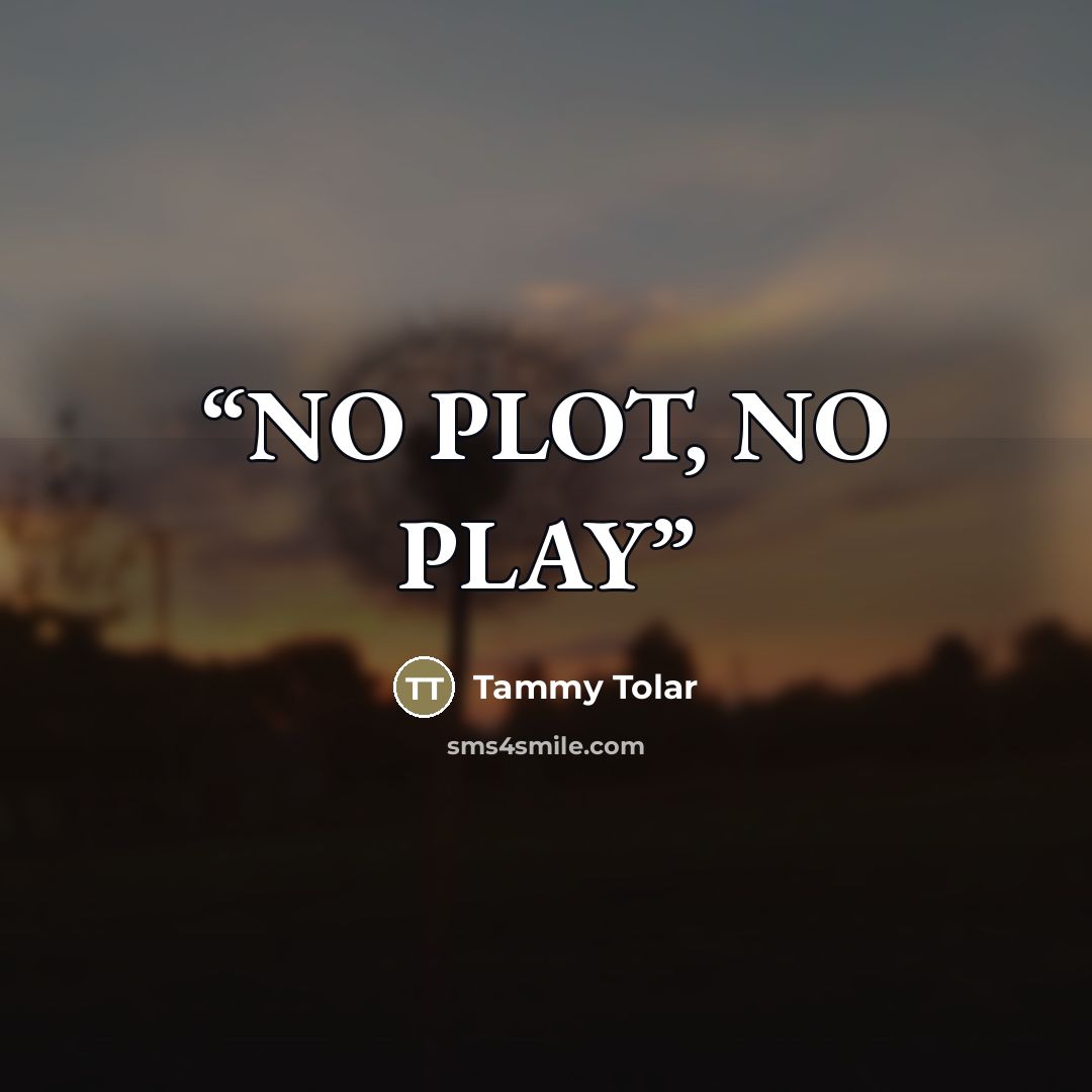 “NO PLOT, NO PLAY” quote by Tammy Tolar