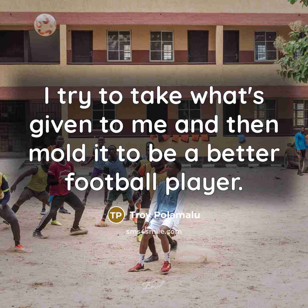 “I try to take what's given to me and then…” quote by Troy Polamalu