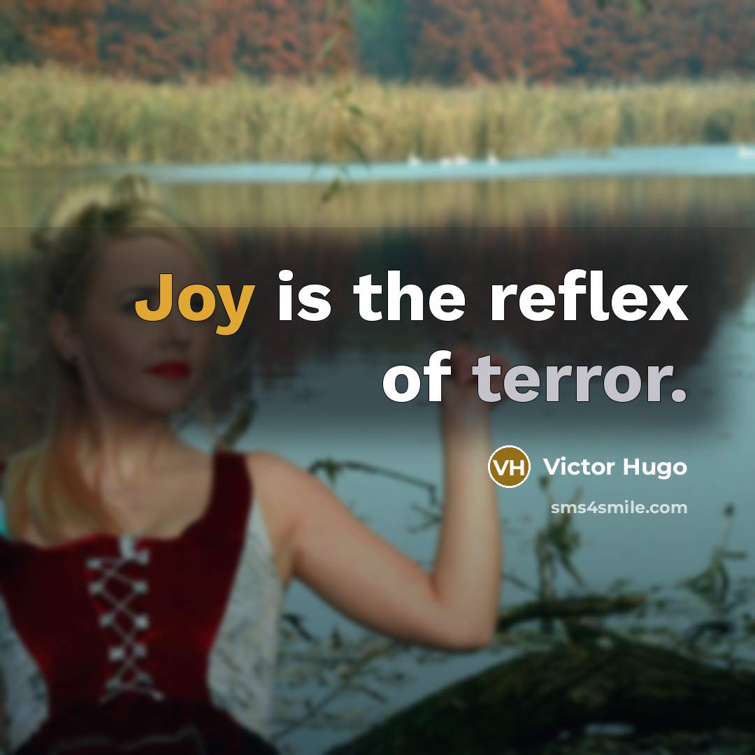 “Joy is the reflex of terror.…” quote by Victor Hugo