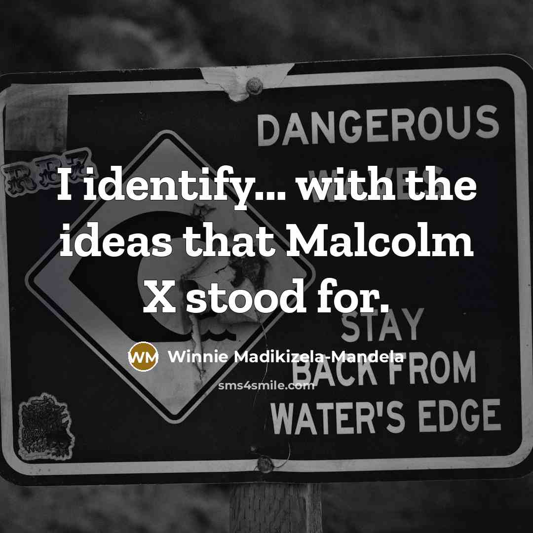 “I identify... with the ideas that Malcolm X stood for.…” quote by Winnie Madikizela-Mandela