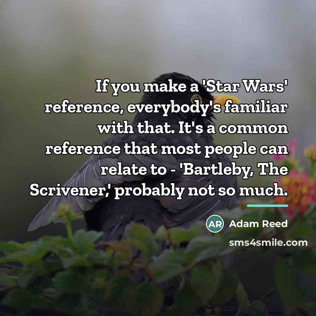 “If you make a 'Star Wars' reference, everybody's familiar with…” quote by Adam Reed