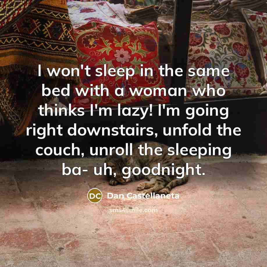 “I won't sleep in the same bed with a woman…” quote by Dan Castellaneta