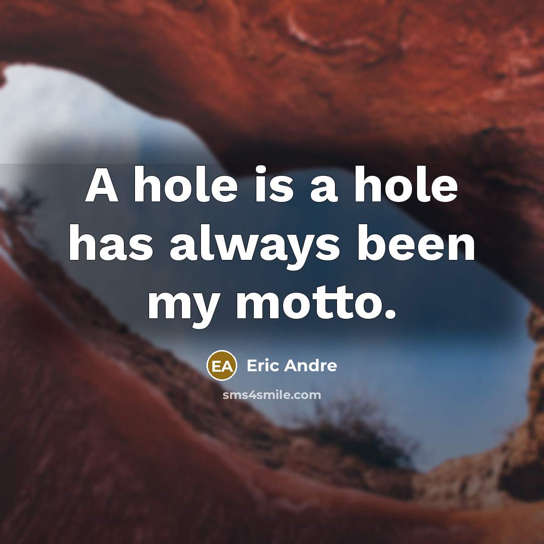 “A hole is a hole has always been my motto.” quote by Eric Andre
