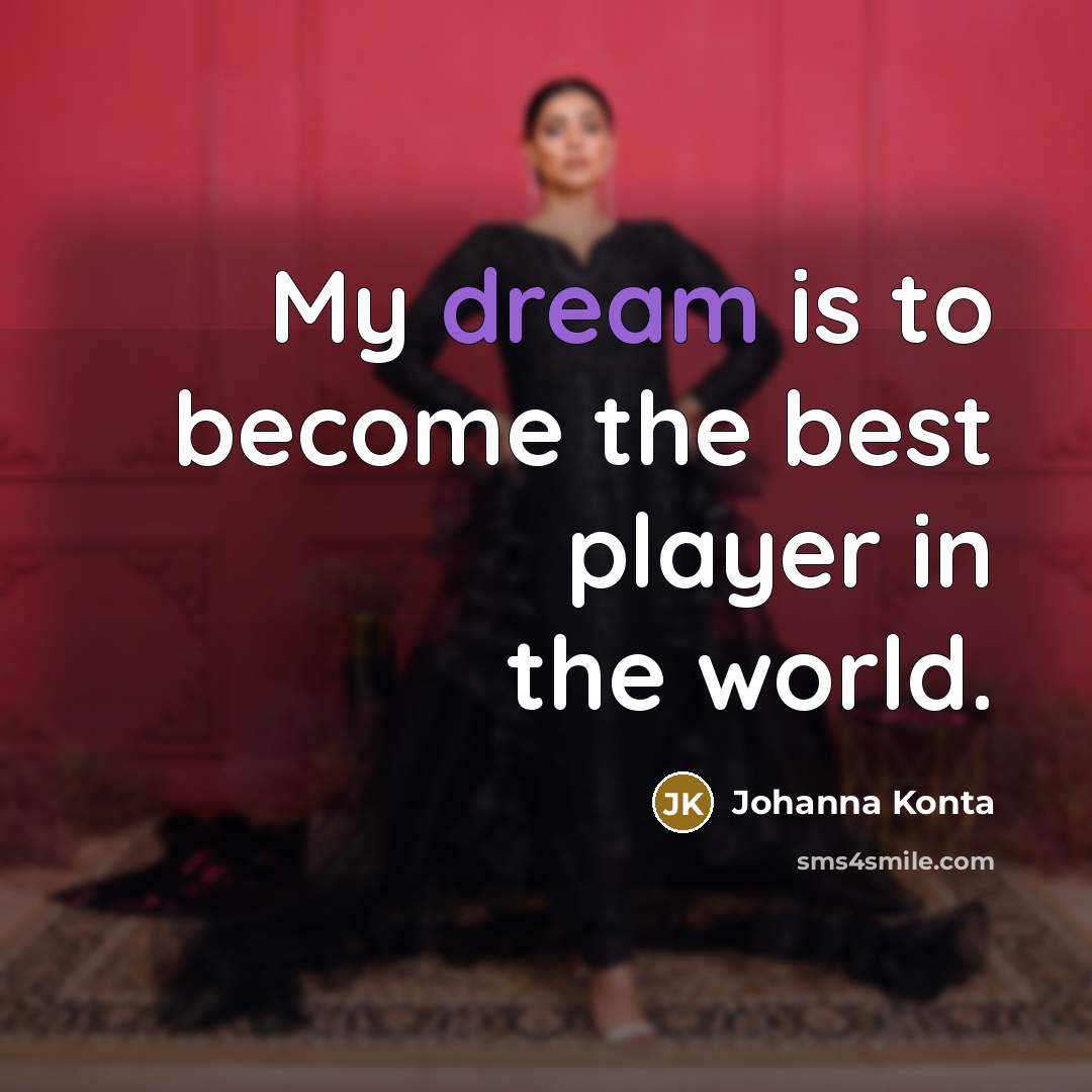 “My dream is to become the best player in the…” quote by Johanna Konta