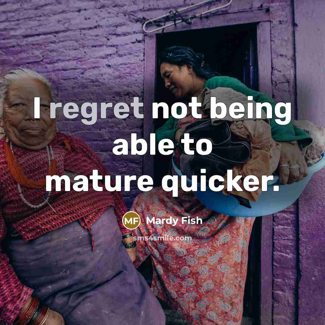 “I regret not being able to mature quicker.…” quote by Mardy Fish