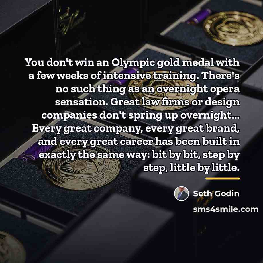 “You don't win an Olympic gold medal with a few…” quote by Seth Godin