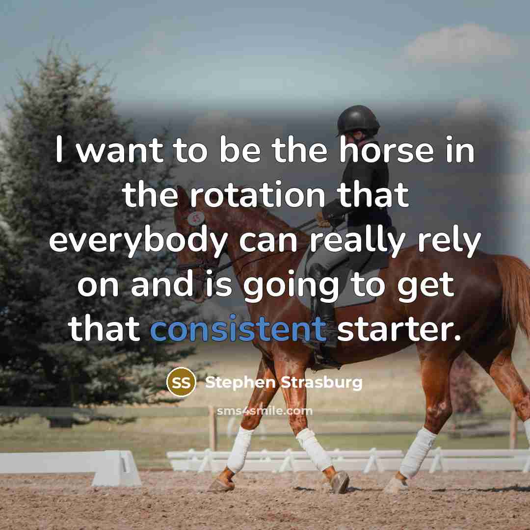 “I want to be the horse in the rotation that…” quote by Stephen Strasburg