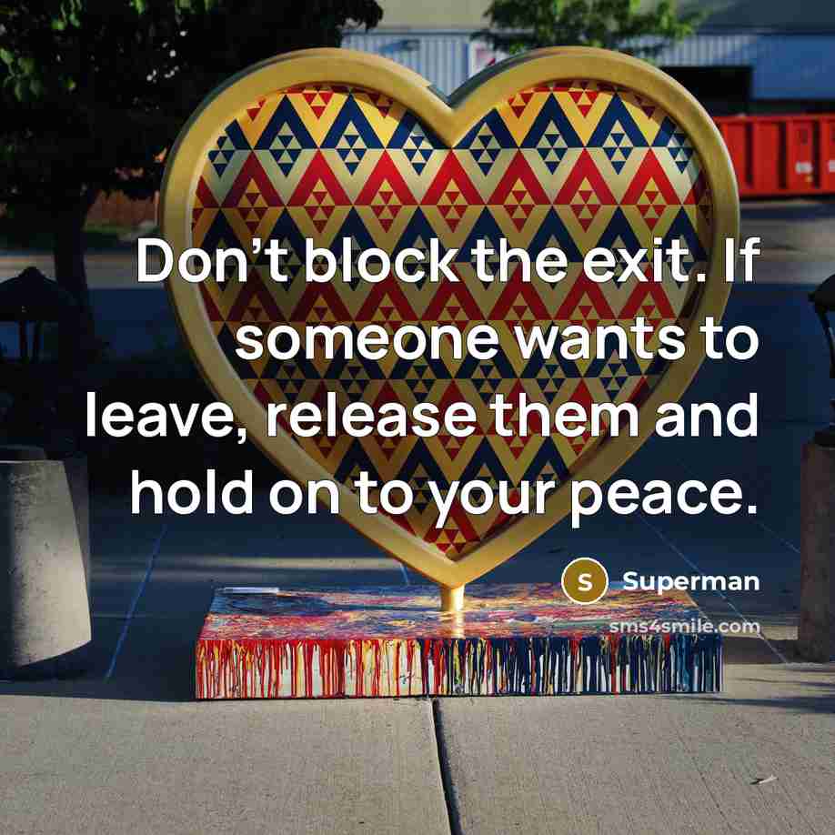 “Don't block the exit. If someone wants to leave, release…” quote by Superman