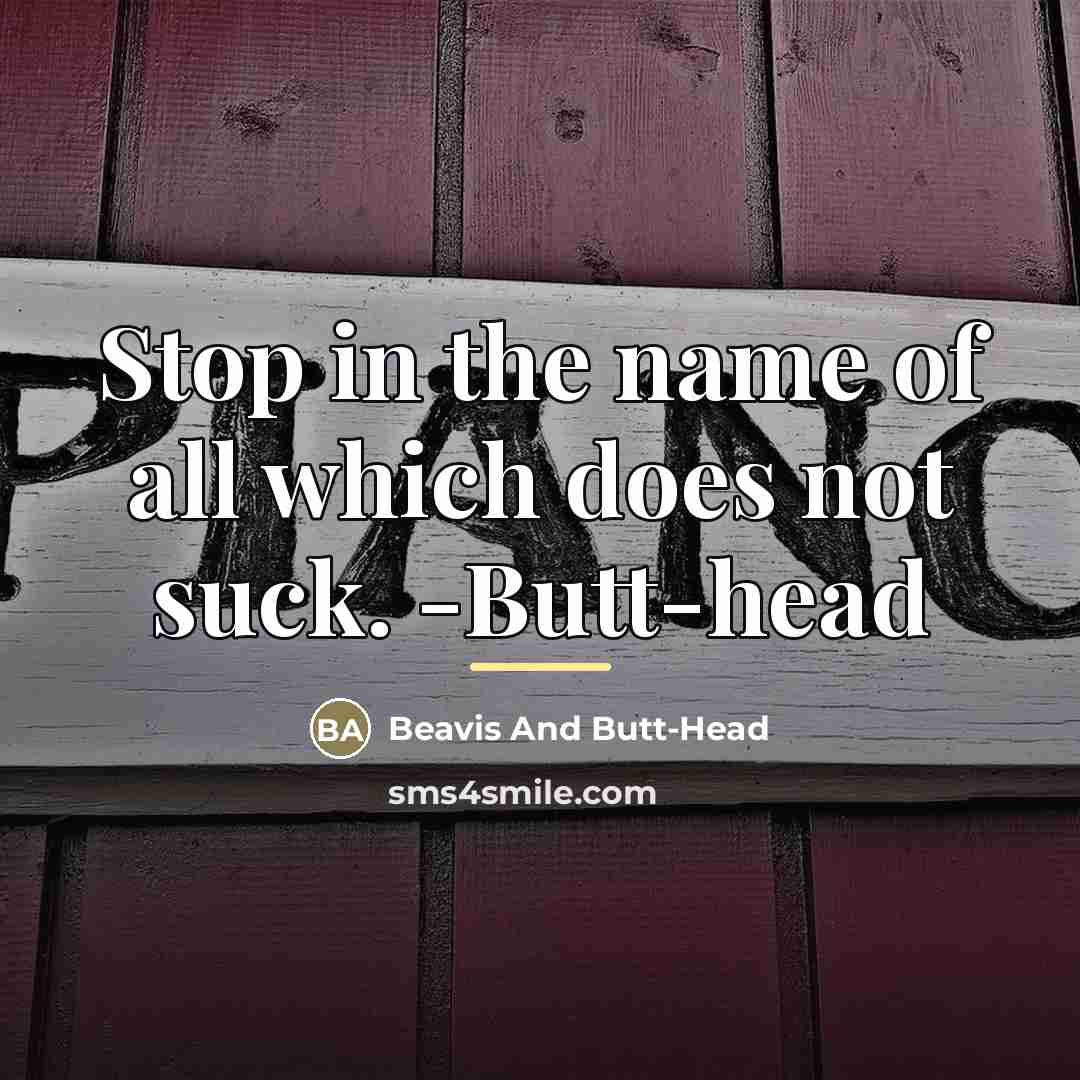 “Stop in the name of all which does not suck.…” quote by Beavis And Butt-Head