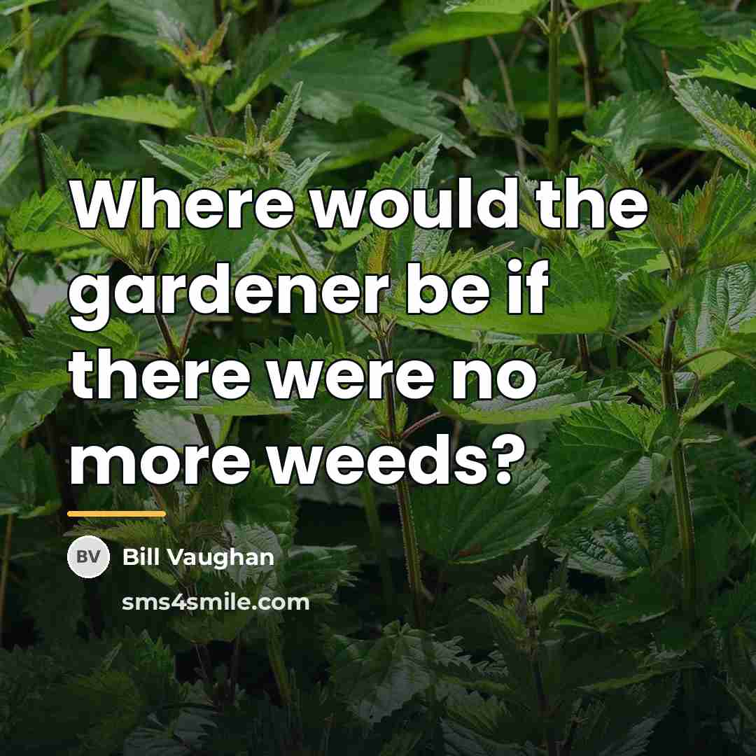 “Where would the gardener be if there were no more…” quote by Bill Vaughan
