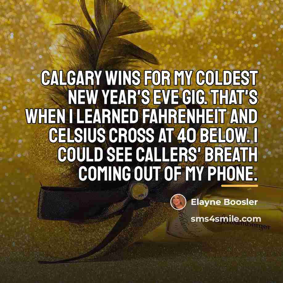 “Calgary wins for my coldest New Year's Eve gig. That's…” quote by Elayne Boosler