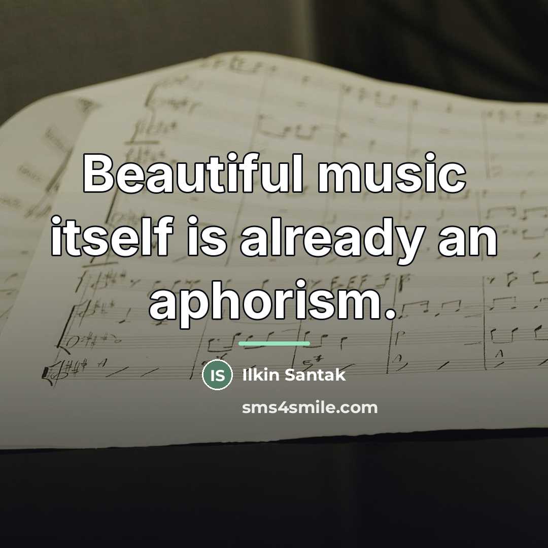 “Beautiful music itself is already an aphorism.…” quote by Ilkin Santak