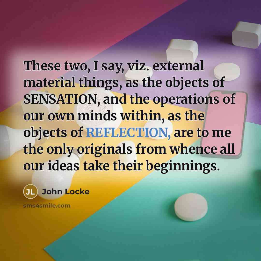 “These two, I say, viz. external material things, as the…” quote by John Locke