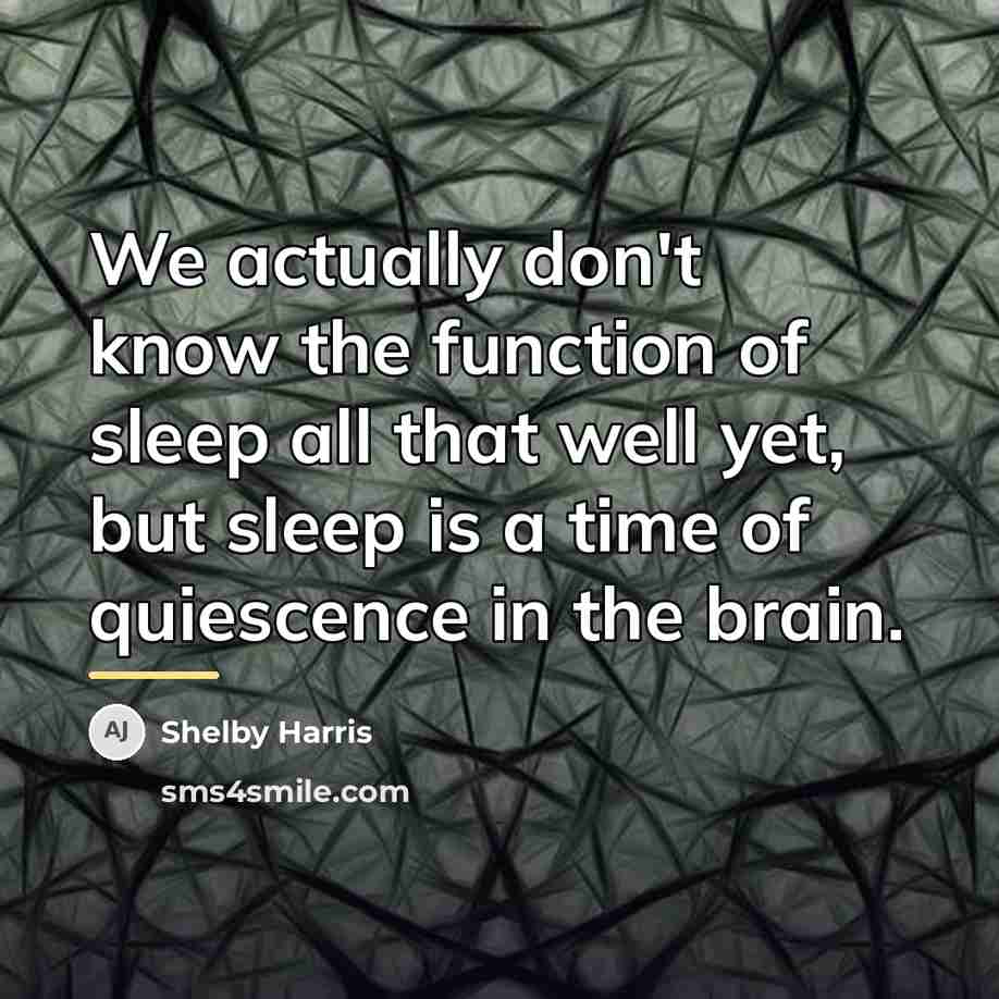 “We actually don't know the function of sleep all that…” quote by Shelby Harris