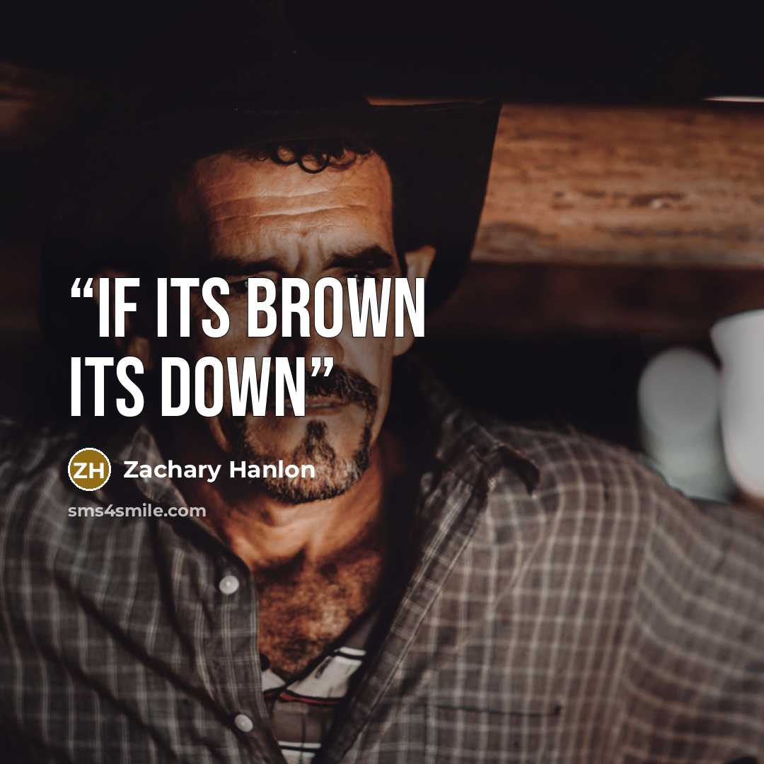 “if its brown its down” quote by Zachary Hanlon