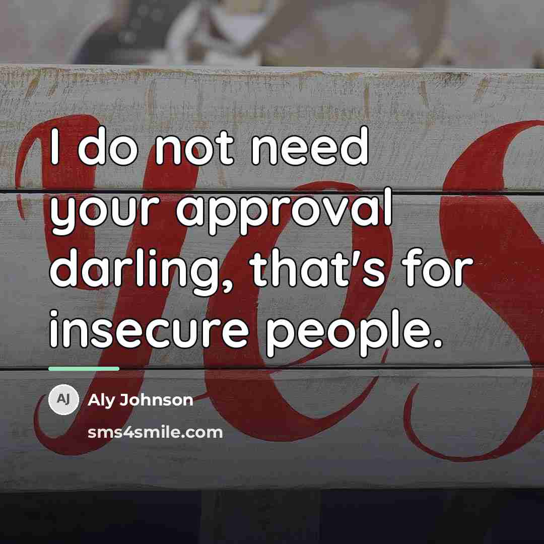 “I do not need your approval darling, that's for insecure…” quote by Aly Johnson