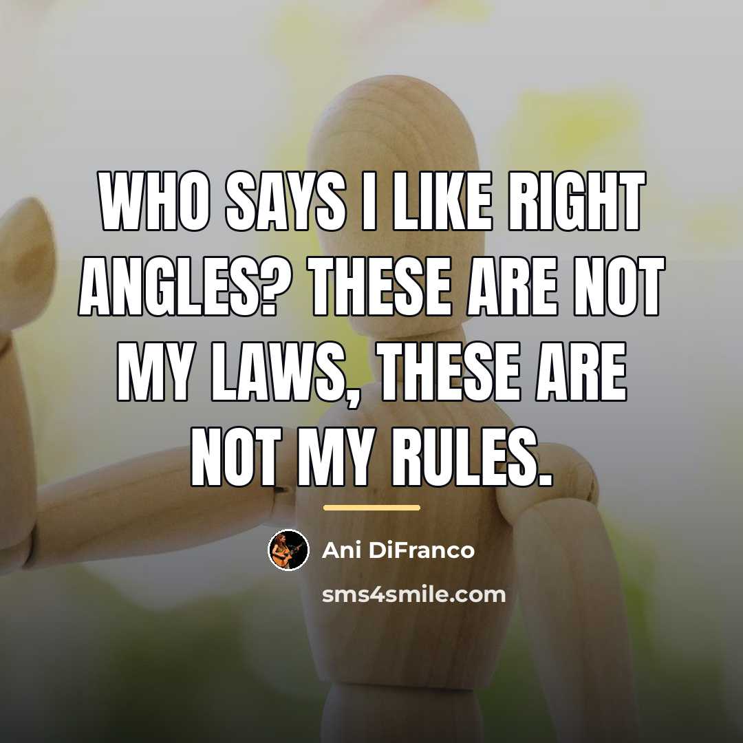 “Who says I like right angles? These are not my…” quote by Ani DiFranco