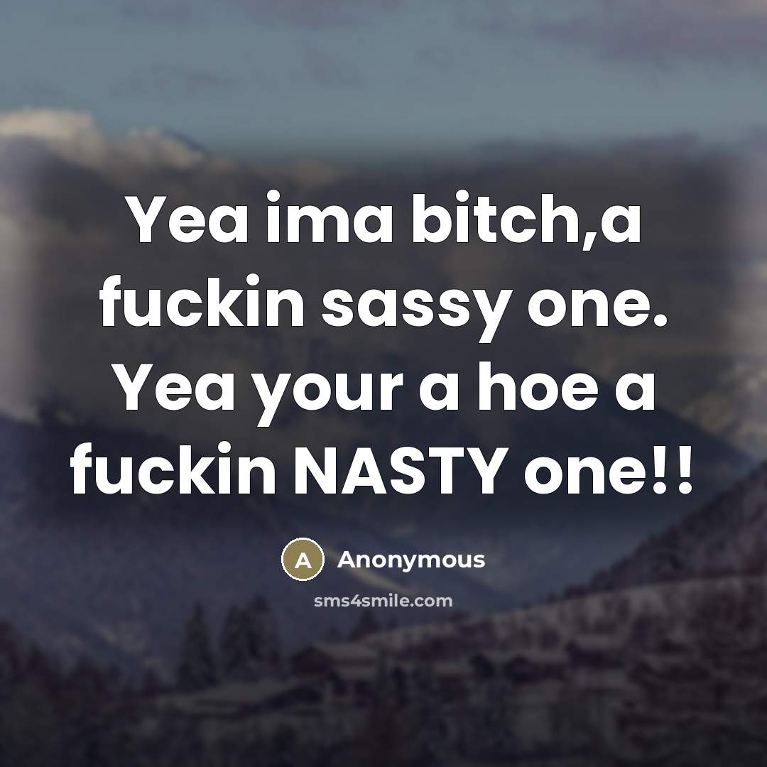 “Yea ima bitch,a fuckin sassy one. Yea your a hoe…” quote by Anonymous