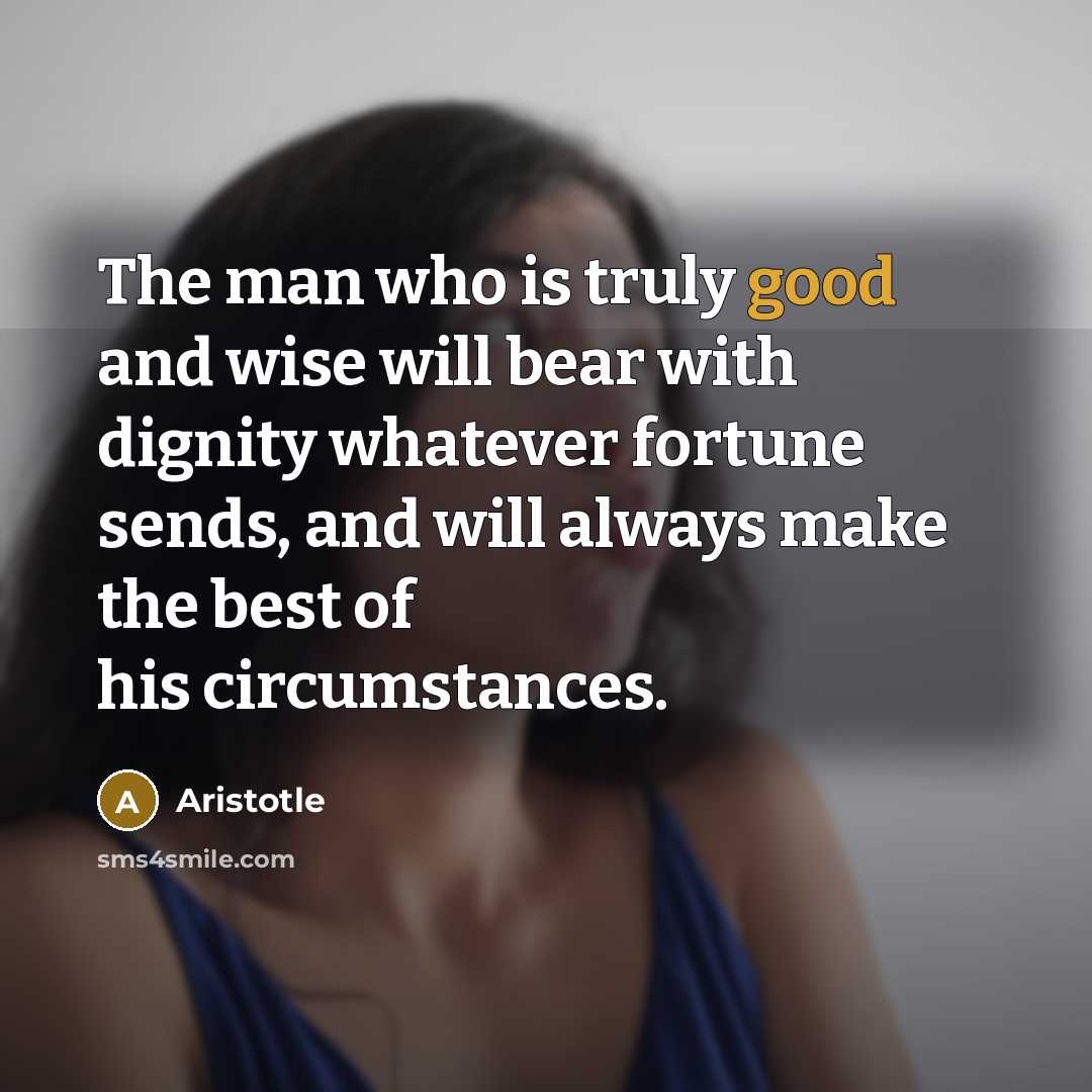 “The man who is truly good and wise will bear…” quote by Aristotle