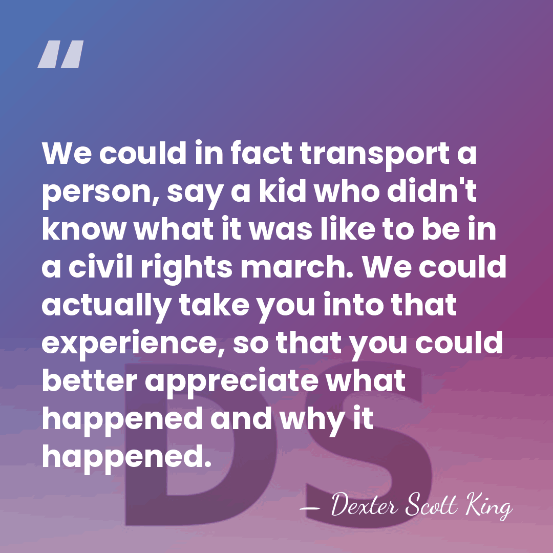 We could in fact transport a person, say a kid who didn't&hellip; - Dexter Scott King