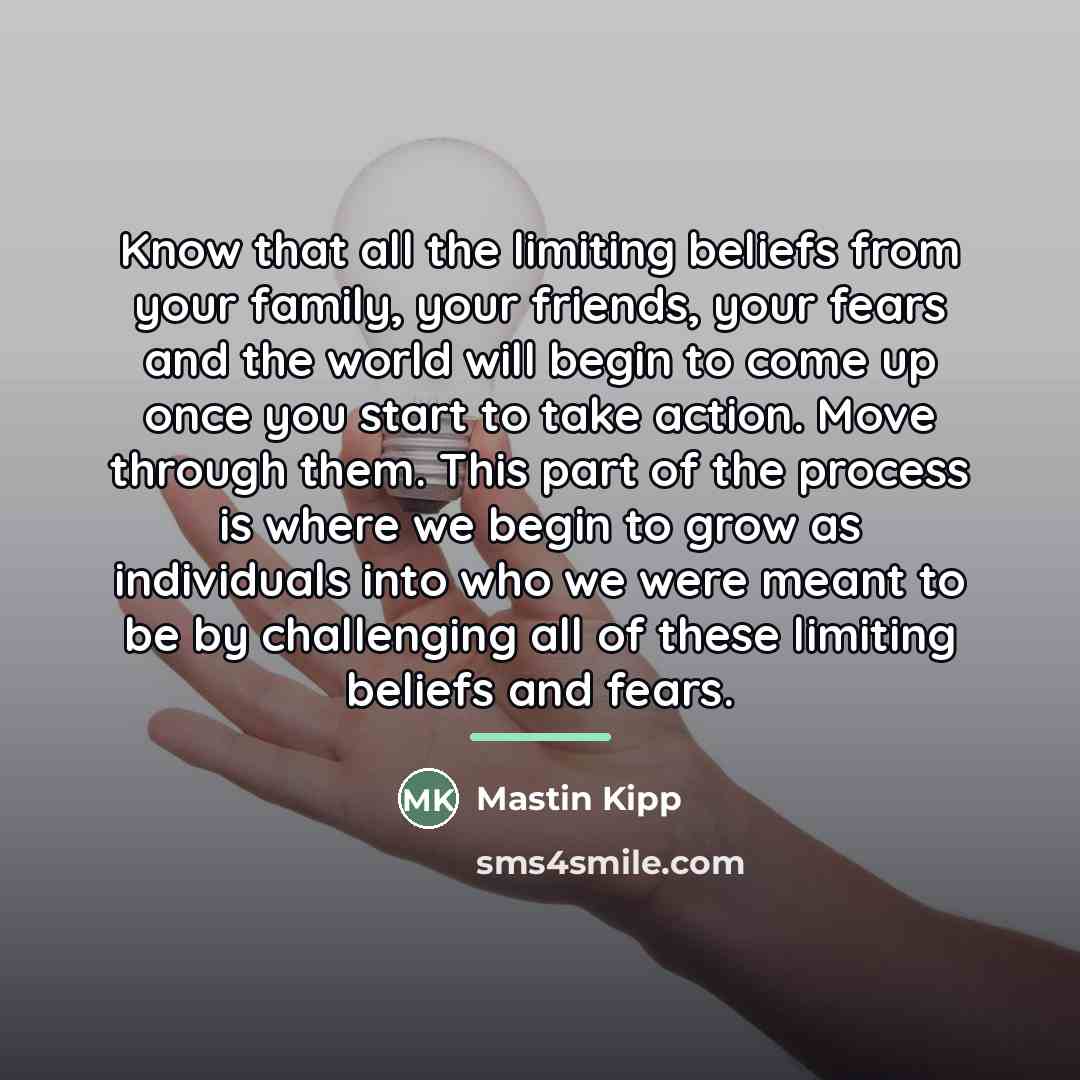 “Know that all the limiting beliefs from your family, your…” quote by Mastin Kipp