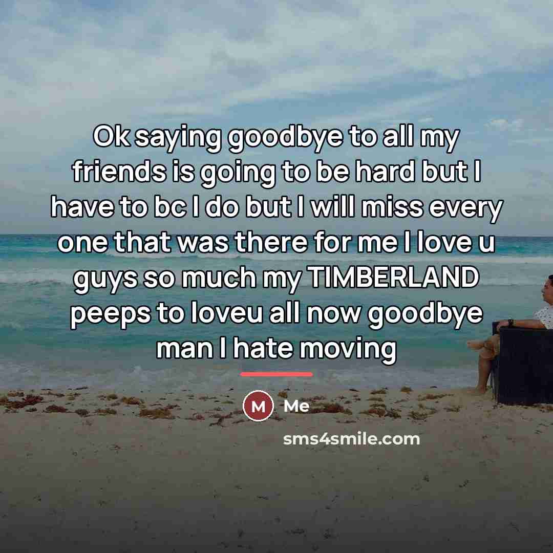 “Ok saying goodbye to all my friends is going to…” quote by Me