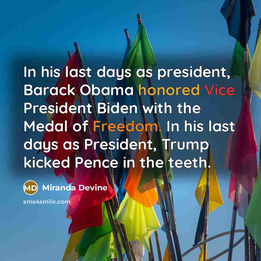 “In his last days as president, Barack Obama honored Vice…” quote by Miranda Devine